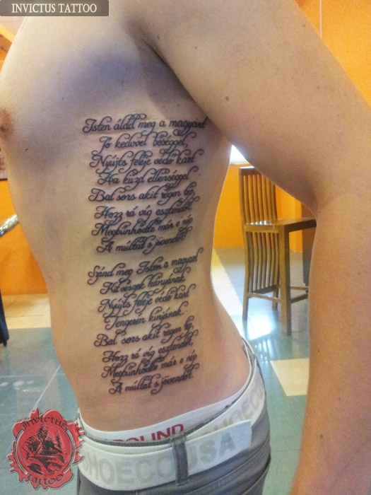 Lettering Poem Trash Tattoo On Right Back By D3adFrog